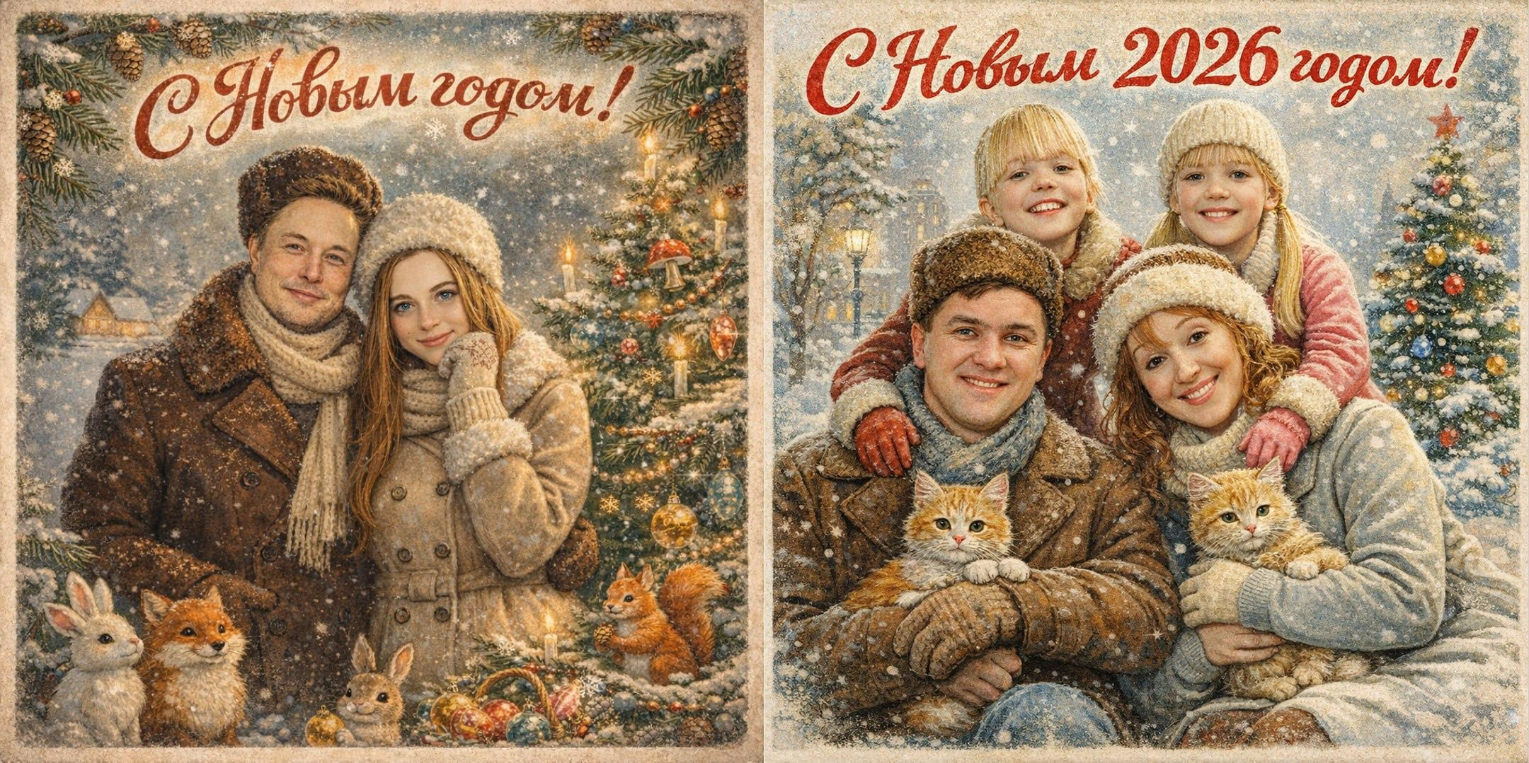 Генерируем трендовую Новогоднюю открытку в советском стиле